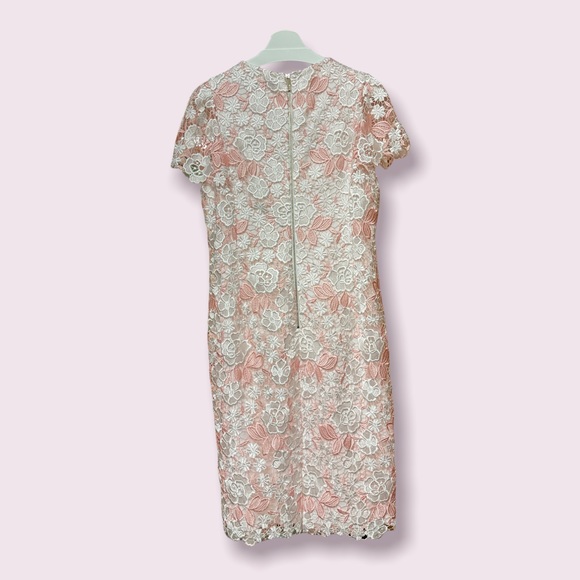 Calvin Klein Pink Lace Sheath Dress Size 16 - Picture 2 of 3